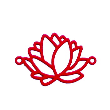 Pandantiv otel inoxidabil, bordo, mat, floare de lotus 14x22.5x0.5mm 1 buc