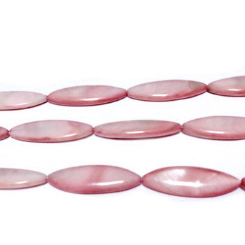 Perle sidef, roz prafuit, 28x10x3.5mm