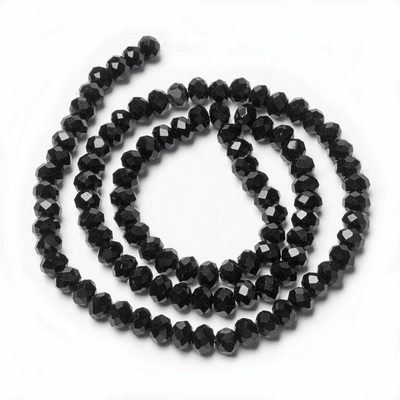 Cristale rondele 3x2.5mm, negre-sir 122-124 buc 1 buc