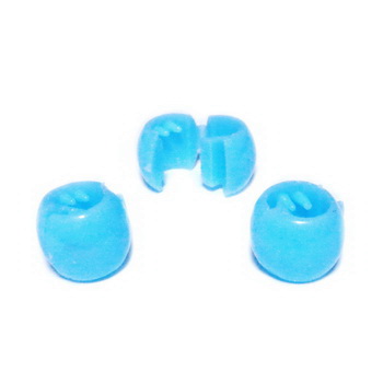 Margele plastic bleu, pt, par, cu sistem de inchidere, 11.5x8.5x10.5mm 1 buc