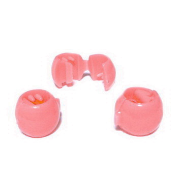 Margele plastic roz-somon, pt, par, cu sistem de inchidere, 11.5x8.5x10.5mm