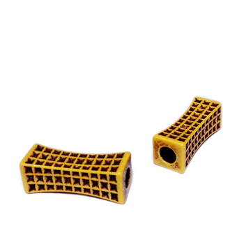 Margele plastic imitatie lemn, pt. par, cu patratele, 30x8~12mm 1 buc