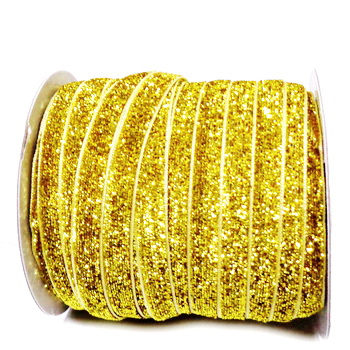 Panglica cu fir lurex auriu, 1 cm