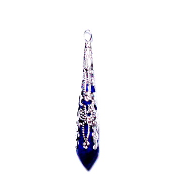 Pandantiv lapis lazuli cu accesoriu argintiu, 50x9mm 1 buc