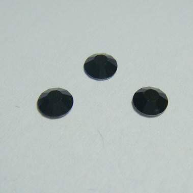 Aplice sticla rotunde fatelate negre 4.8mm(SS20)