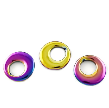 Pandantiv hematit placat multicolor, disc 29x4mm, interior 14mm 1 buc