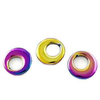 Pandantiv hematit nemagnetic, placat multicolor, disc 29x4mm, interior 14mm