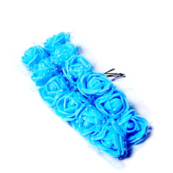 Trandafiri din latex bleu, 22x18mm-legatura 12 buc