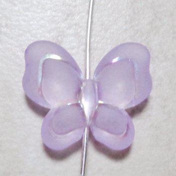 Fluturas plastic transparent/frosted, AB, mov, 21x18x6mm