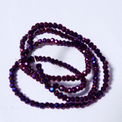 Cristale rondele electroplacate violet, 2.5x1.5mm-sir 160~165 buc