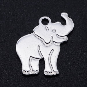 Pandantiv otel inoxidabil 201 elefant, 15x14.5x1mm
