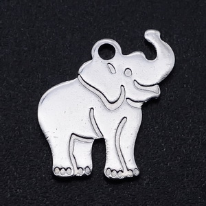 Pandantiv otel inoxidabil 201 elefant, 15x14.5x1mm 1 buc