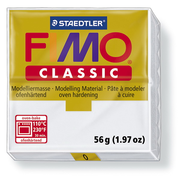 Plastelina fimo clasic 56g cod cul. 0 alb