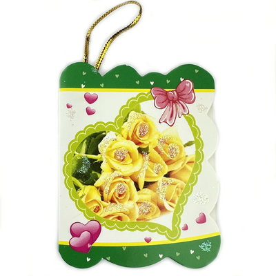 Felicitare carton cu flori, 7x5.5cm, model 12 1 buc