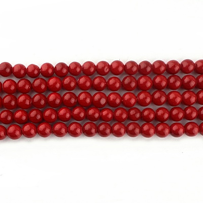 Perle stil Mallorca, rosii, 4 mm