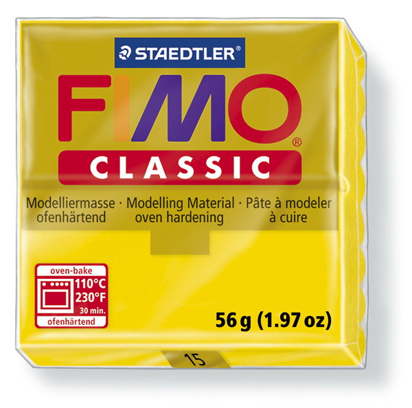Plastelina fimo clasic 56g cod cul. 15 galben auriu