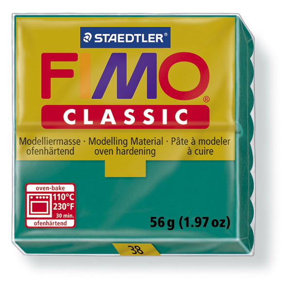 Plastelina fimo clasic 56g cod cul. 38 albastru verzui