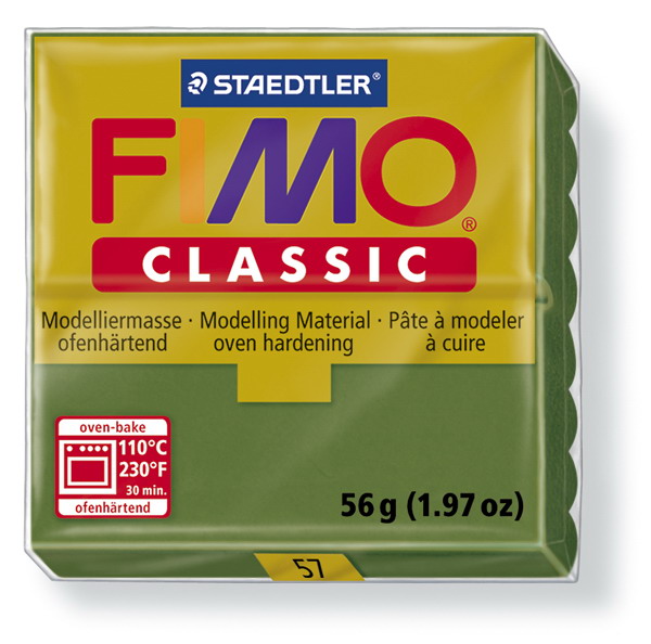 Plastelina fimo clasic 56g cod cul. 57 verde crud