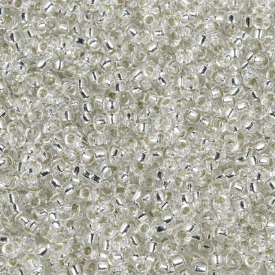 Margele Miyuki Rocailles,15/0, 1.5mm, (RR1) Silverlined Crystal-sticluta 10g
