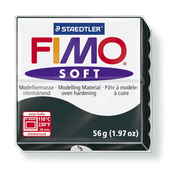 Plastelina fimo soft 56g cod cul. 9 negru