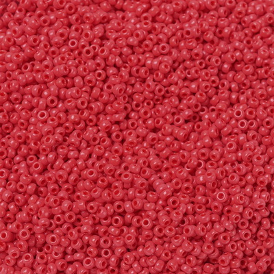 Margele Miyuki Rocailles,11/0, 2x1.3mm (RR407) Opaque Vermillion Red-5g 1 buc