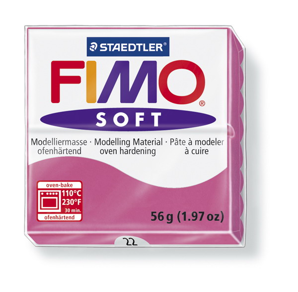 Plastelina fimo soft 56g cod cul. 22 rosu zmeura