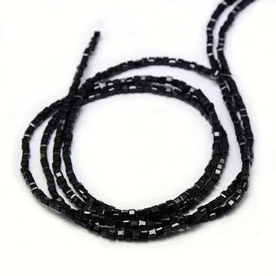 Cristale cubice cu muchii tesite 3.5x3.5x3.5mm, negre-sir 98 buc 1 buc