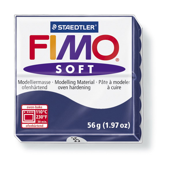 Plastelina fimo soft 56g cod cul. 35 albastru regal