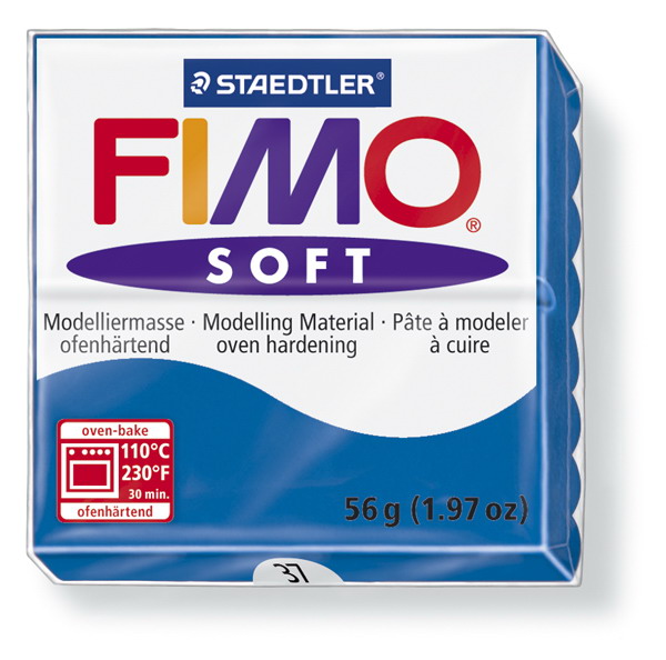 Plastelina fimo soft 56g cod cul. 37 albastru marin