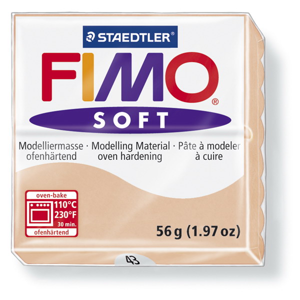 Plastelina fimo soft 56g cod cul. 43 crem deschis