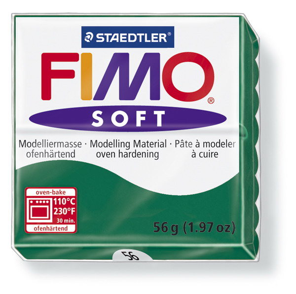 Plastelina fimo soft 56g cod cul. 56 verde smarald