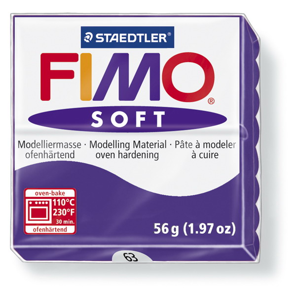 Plastelina fimo soft 56g cod cul. 63 mov inchis