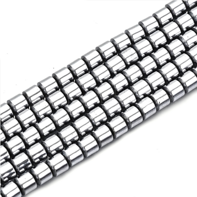Hematit tubular argintiu inchis, 3x3mm 1 buc
