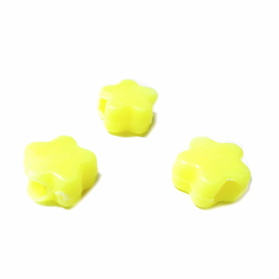 Margele plastic galben, floare 10x5.5mm