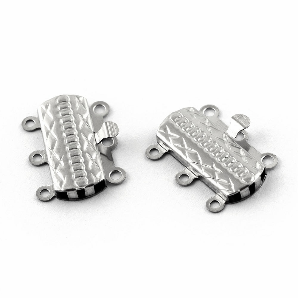 Inchizatoare otel inoxidabil 304, cu agrafa, pt. 5 siruri,  20x15x3.5mm 1 buc