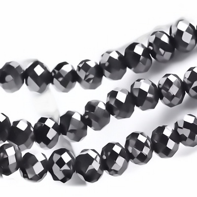 Cristale rondele 4x3mm, electroplacate, gri inchis 10 buc
