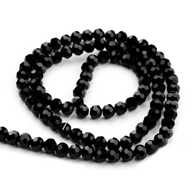 Cristale rotunde 4mm, negre-sir 92 buc 1 buc