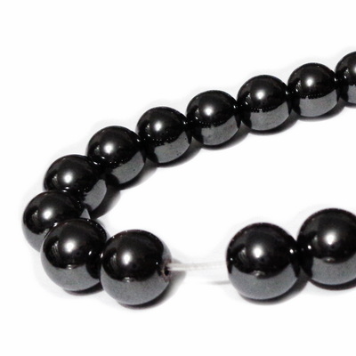 Hematit 10mm, orificiul 1.5mm 1 buc