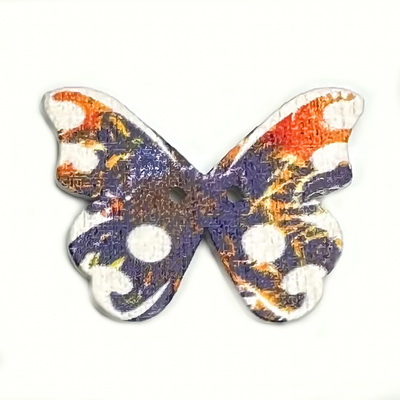 Nasturi lemn, fluturas multicolor, 21x28x3mm, model 7 1 buc