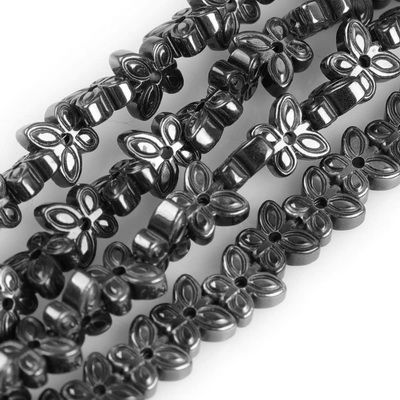 Hematite nemagnetice, negre, fluturas 6x5x2mm