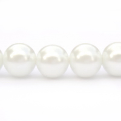 Perle sticla albe 12 mm 10 buc