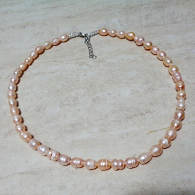 Colier perle de cultura roz, 6~8x5~6mm, 46 cm 1 buc