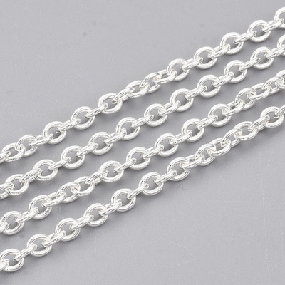 Lant otel inoxidabil 304, argintiu, zale nesudate de 4x3x0.8mm 1 m