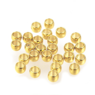 Margele/distantiere otel inoxidabil 304, placate cu aur 24K, 3x2mm 1 buc