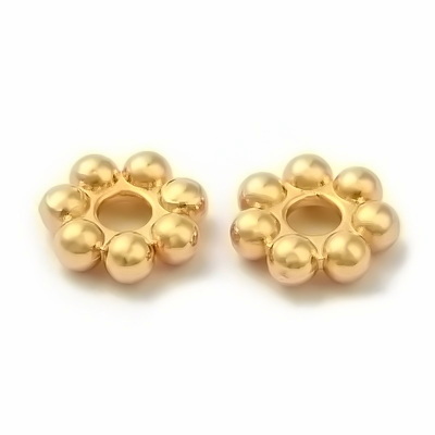 Distantier otel inoxidabil 304, placat cu aur 18K, floare 3x1mm