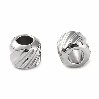 Margele otel inoxidabil 201, cu liniute, 3x2.8mm 1 buc