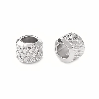 Margele otel inoxidabil 304, cu striatii, 3x2.5mm 1 buc