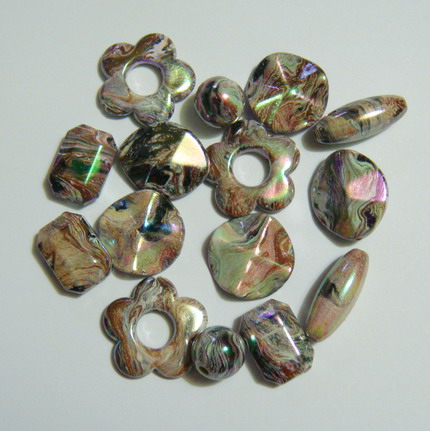 Mix plastic bej- sidef, 15-30 mm