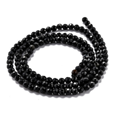 Turmaline negre, fatetate, 3mm, sir -120 buc 1 buc