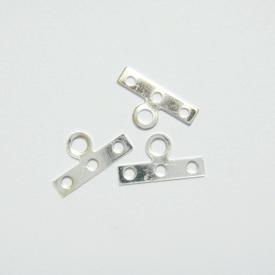 Accesorii capat multisir argintii 14x3mm cu 3 orif.